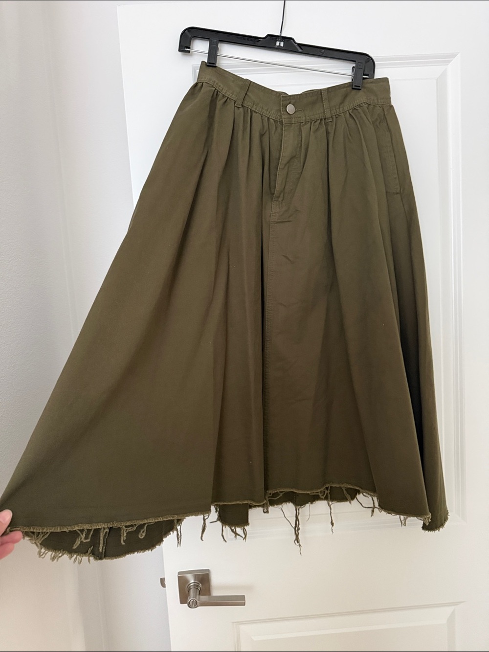 Forever 21 Olive Green Full Circle Midi Skirt